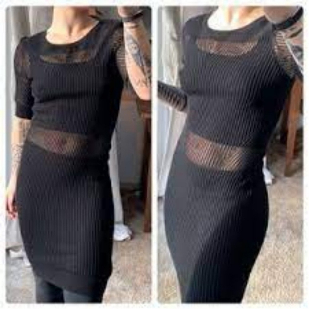 All Saints Black Marlier Dress - 2 - Picture 3 of 8